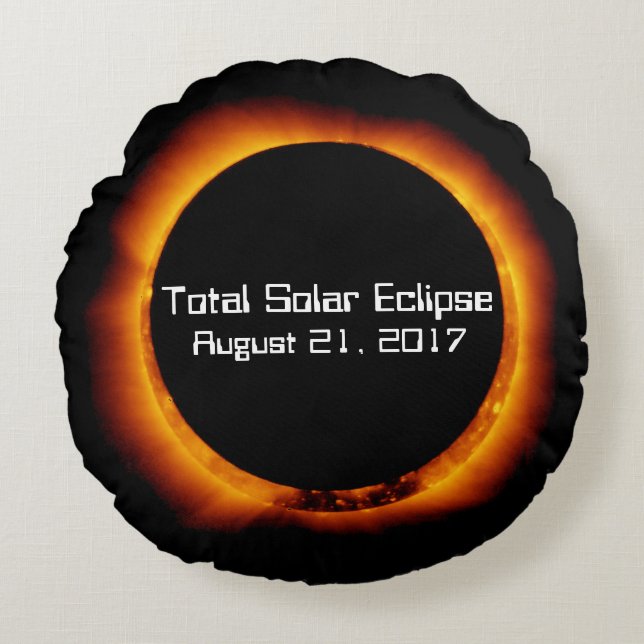 Cojín Redondo Eclipse solar total de 2017 (Anverso)