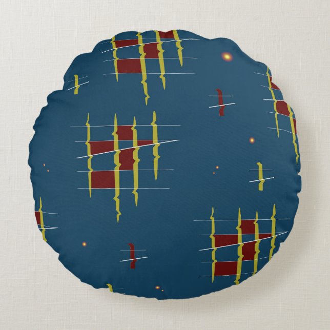 Cojín Redondo Ecos de geometría (Anverso)