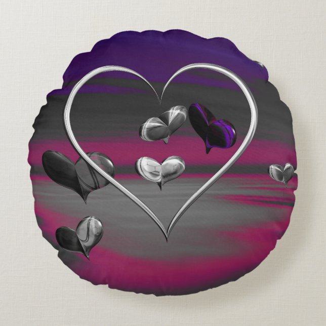 Cojín Redondo Ecos de un romance metálico (Anverso)