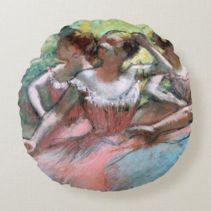 Cojín Redondo Edgar Degas el   cuatro bailarinas en la etapa