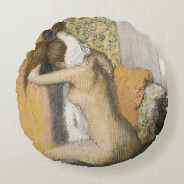 Cojín Redondo Edgar Degas el | después del baño, cuello de (Anverso)