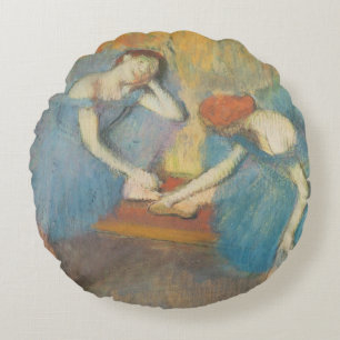 Cojín Redondo Edgar Degas el dos bailarines en descanso,