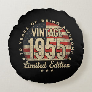 Cojín Redondo Edición Limitada de Regalos Vintage 1955 para 70 A
