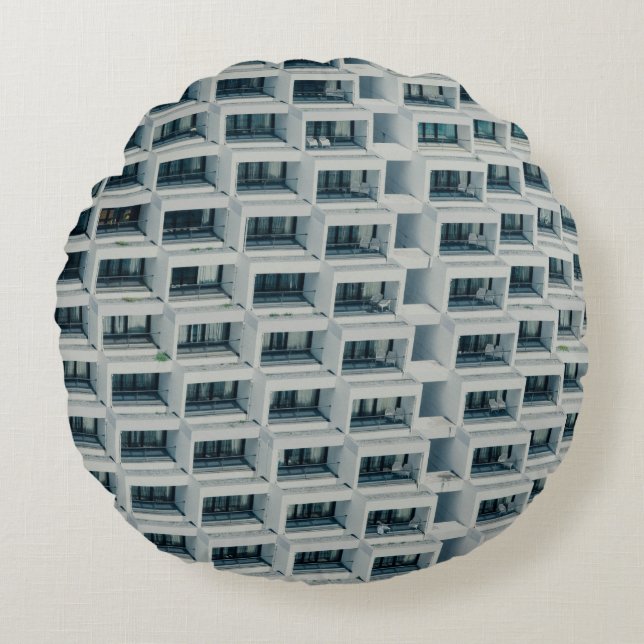 COJÍN REDONDO EDIFICIO BLANCO DE ALTA ALTURA (Anverso)