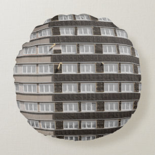 Cojín Redondo Edificio comercial marrón