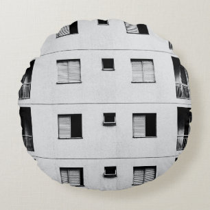 Cojín Redondo Edificio de hormigón blanco