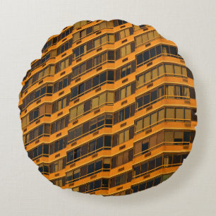Cojín Redondo Edificio de hormigón naranja