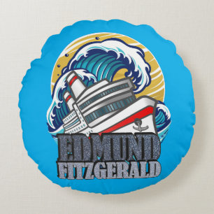 Cojín Redondo Edmund Fitzgerald   Tributo al Barco Legendario