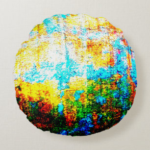 Cojín Redondo Efecto colorido de textura. Hermosa decoración abs