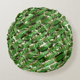 Cojín Redondo ¿Efecto de pared verde claro y burbujas blancas?