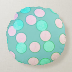 Cojín Redondo El acrílico negro azul verter mármol añaden su log