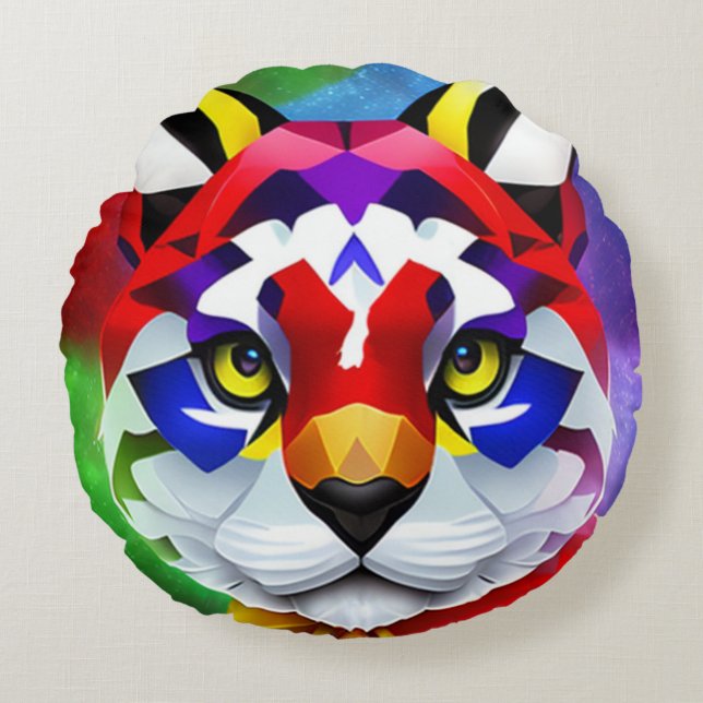 Cojín Redondo El almohadón de tiro de poste negro de gato de Ale (Anverso)