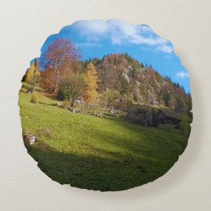 Cojín Redondo El Alto Prado - Naturaleza Salvaje Rumania