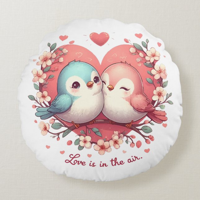 Cojín Redondo El amor está en el aire (Anverso)