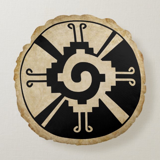 Cojín Redondo El antiguo maya Hunab-Ku (Anverso)