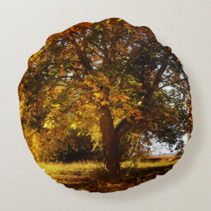 Cojín Redondo El árbol en otoño