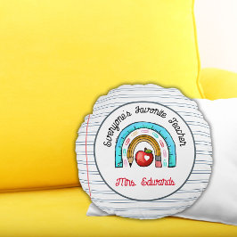 Cojín Redondo El arcoiris de mis profesores favoritos