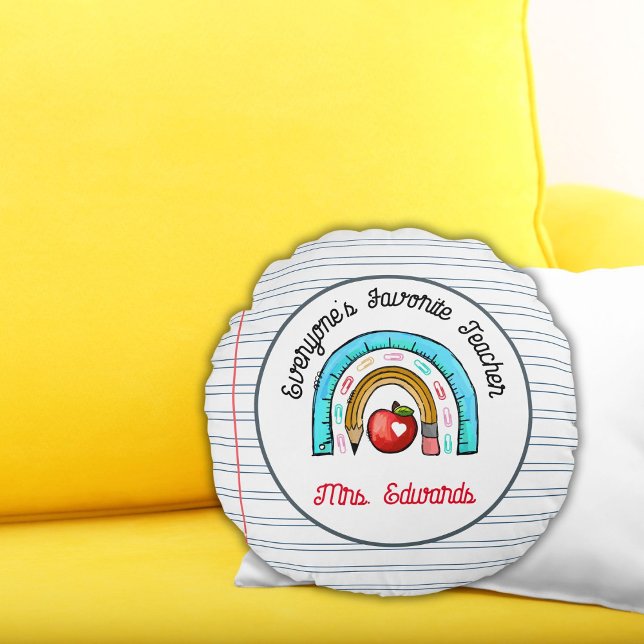 Cojín Redondo El arcoiris de mis profesores favoritos (Subido por el creador)