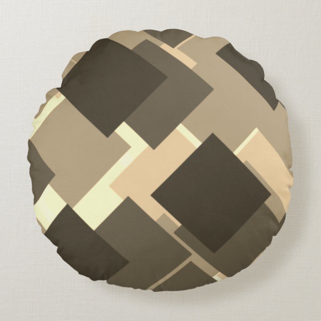 Cojín Redondo El arte de los diseños de caja (Anverso)