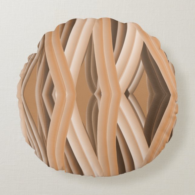 Cojín Redondo El arte del flujo entrelazado (Anverso)