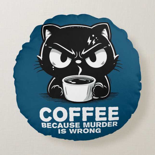 Cojín Redondo El asesinato está mal (Anverso)