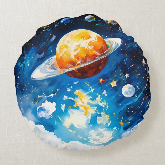 Cojín Redondo el astronauta (Reverso)