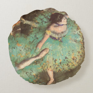 Cojín Redondo El bailarín verde de Edgar Degas, ballet vintage