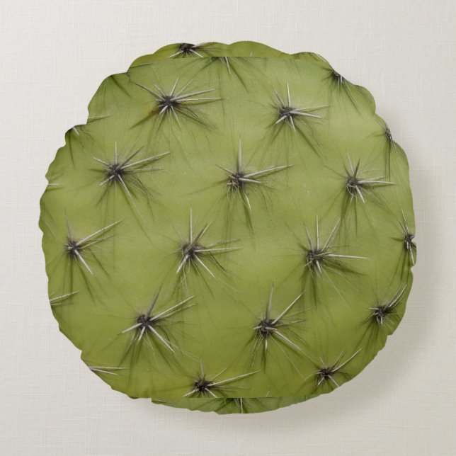 Cojín Redondo El cactus verde redondo divertido pincha la (Anverso)