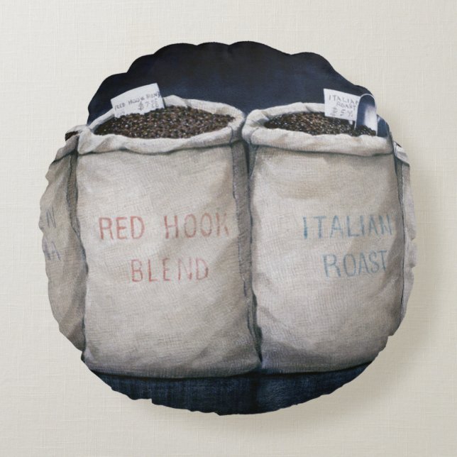 Cojín Redondo El café despide 1990 (Anverso)