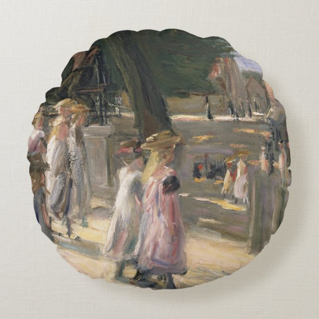 Cojín Redondo El camino a la escuela en Edam (Anverso)