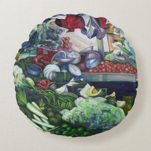 Cojín Redondo El Club Vegetario Se Encuentra Aquí