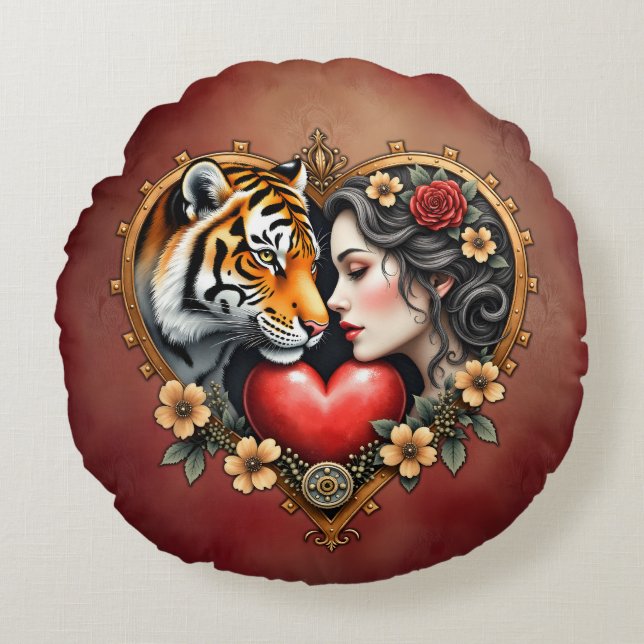 Cojín Redondo El corazón del desierto oculto, (Anverso)