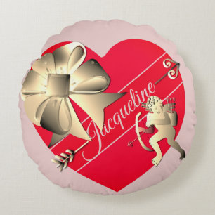 Cojín Redondo El corazón estúpido de San Valentín