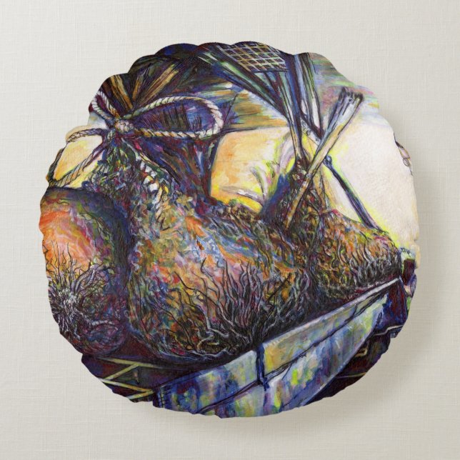 Cojín Redondo El devastador destino de la vida (Anverso)