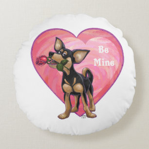 Cojín Redondo El día de San Valentín de Chihuahua