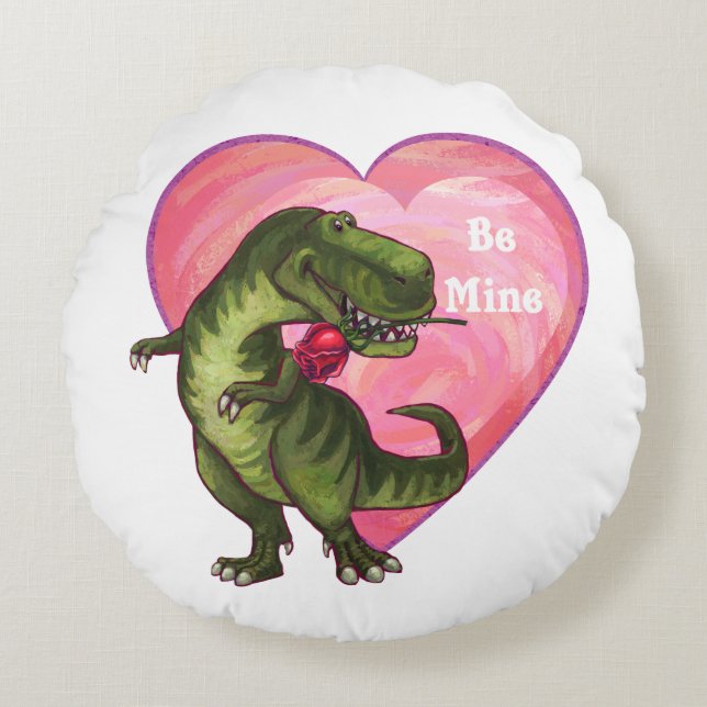 Cojín Redondo El día de San Valentín de Tyrannosaurus (Anverso)