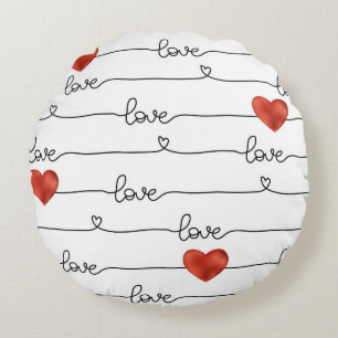 Cojín Redondo el día de San Valentín patrón de ilustracion dibuj