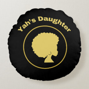Cojín Redondo El diseño gráfico de la hija de Yah