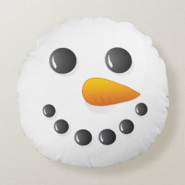 Cojín Redondo El doble del navidad Santa y del muñeco de nieve