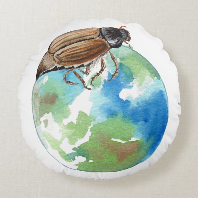 Cojín Redondo El dominio de Beetle (Anverso)