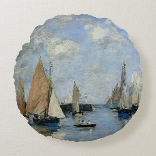 Cojín Redondo El embarcadero en la alta marea, Trouville