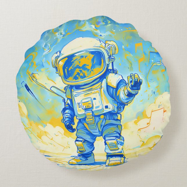 Cojín Redondo el espacio (Reverso)