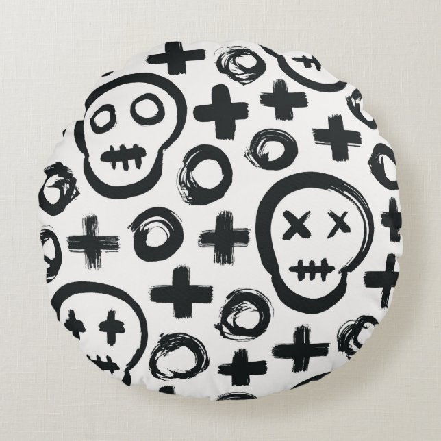 Cojín Redondo El fondo es transparente. Decoración de superficie (Anverso)