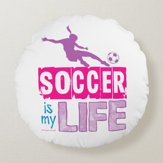Cojín Redondo El fútbol es mi vida (Anverso)