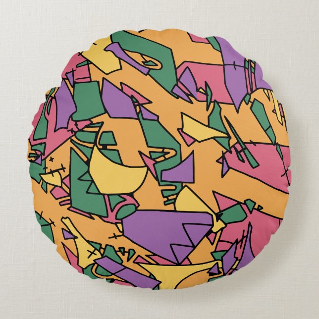 Cojín Redondo El garabato festivo (Anverso)