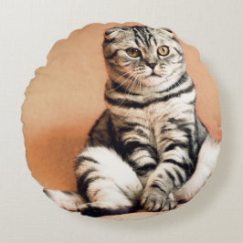 Cojín Redondo El Gatito Cute Se Extiende