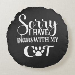 Cojín Redondo El gato se alimenta de la gente