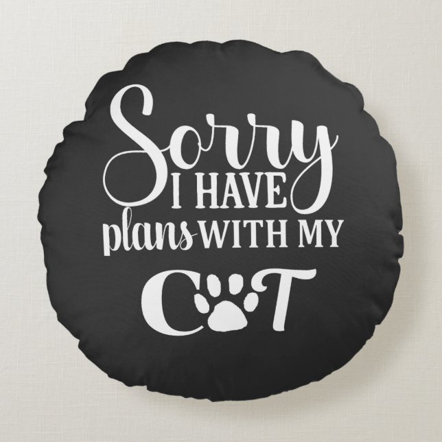 Cojín Redondo El gato se alimenta de la gente (Anverso)