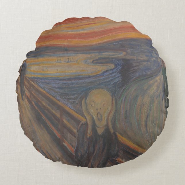 Cojín Redondo El grito de la naturaleza de Edvard Munch 1893 (Anverso)
