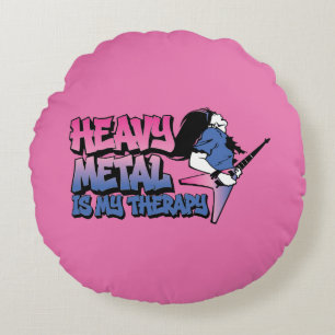 Cojín Redondo el heavy metal es mi terapia